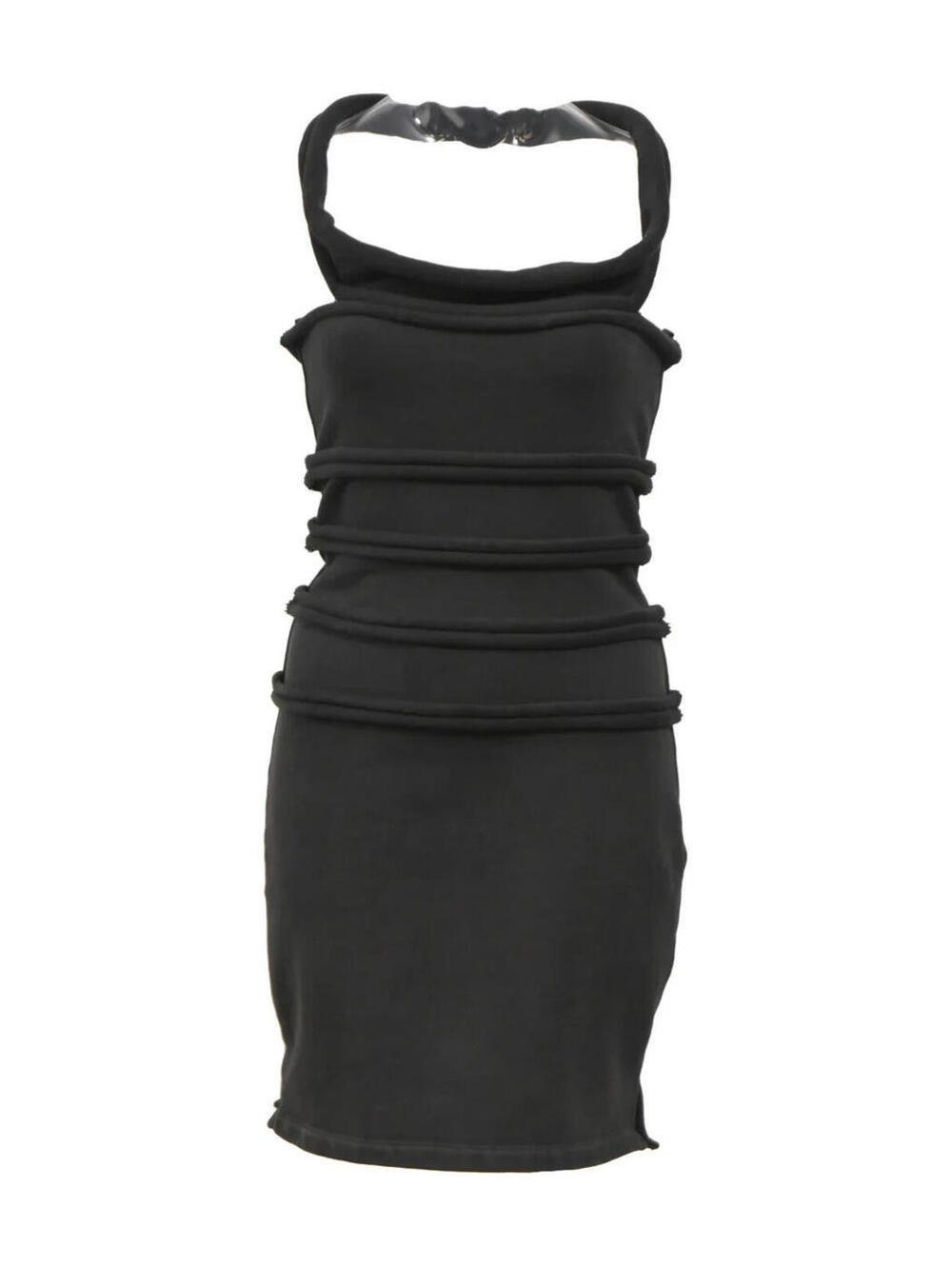 Alexander Wang, French Terry Halter-neck Sheath Dress in Black Sz XL #MD1810